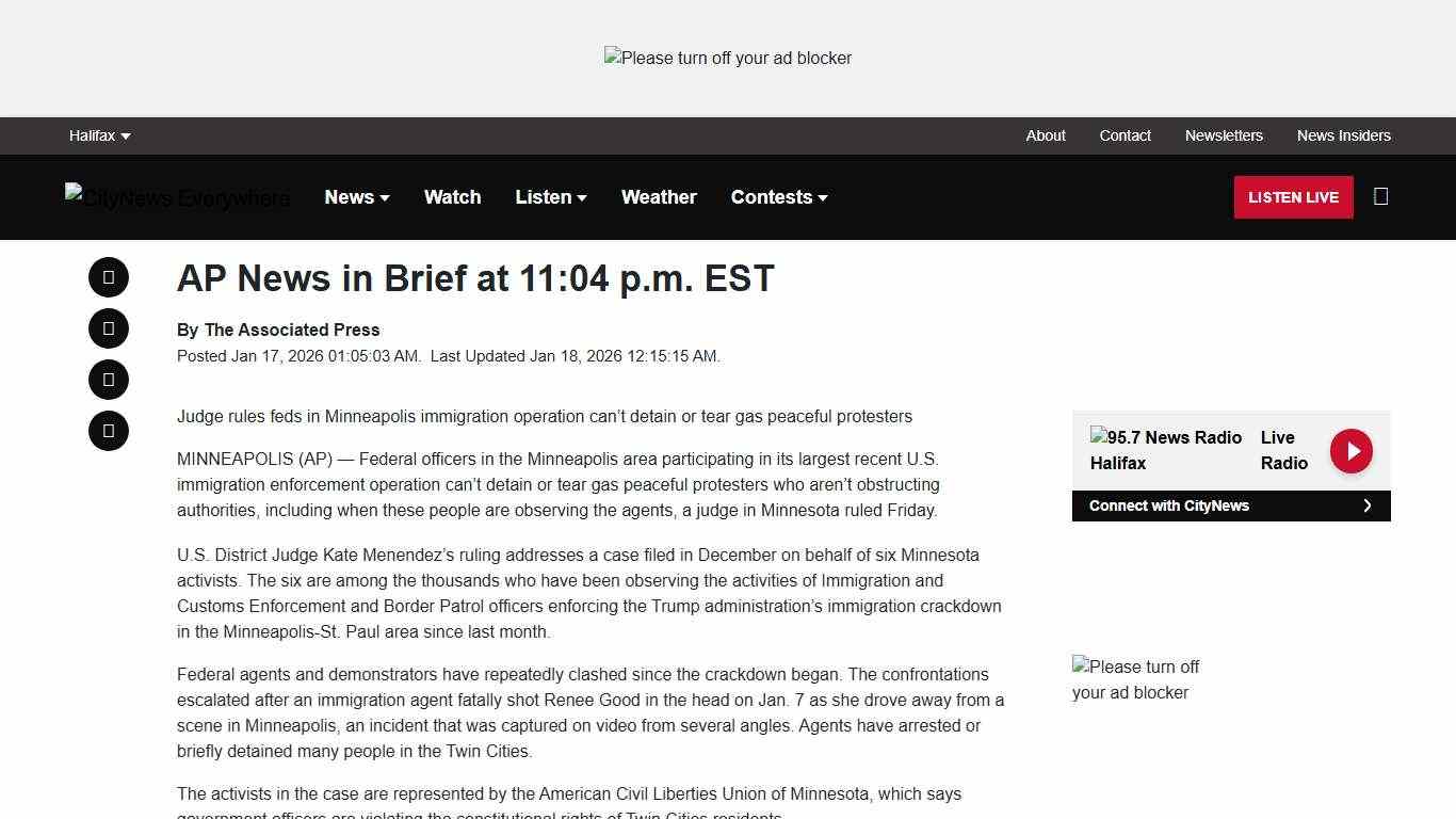 AP News in Brief at 11:04 p.m. EST